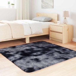 vidaXL Hoogpolig vloerkleed NAVARRA 120x120 cm polyester donkergrijs