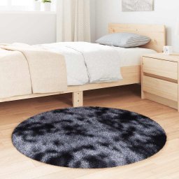 vidaXL Hoogpolig vloerkleed NAVARRA 100x100 cm polyester donkergrijs