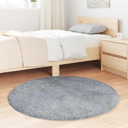 vidaXL Hoogpolig vloerkleed NAVARRA 100x100 cm polyester lichtgrijs