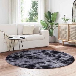 vidaXL Hoogpolig vloerkleed NAVARRA 160x160 cm polyester donkergrijs