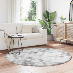 vidaXL Hoogpolig vloerkleed NAVARRA 160x160 cm polyester zilvergrijs