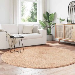 vidaXL Hoogpolig vloerkleed NAVARRA 200x200 cm polyester beige