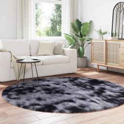 vidaXL Hoogpolig vloerkleed NAVARRA 200x200 cm polyester donkergrijs