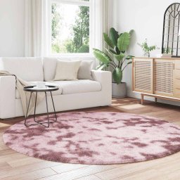 vidaXL Hoogpolig vloerkleed NAVARRA 200x200 cm polyester stoffig roze