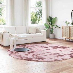 vidaXL Hoogpolig vloerkleed NAVARRA 240x240 cm polyester stoffig roze