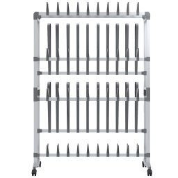 vidaXL Schoenenrek met wieltjes 89x27x120 cm zilverkleurig