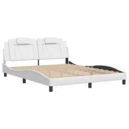 vidaXL Bedframe "Viana" met LED zonder matras wit 160x200 cm