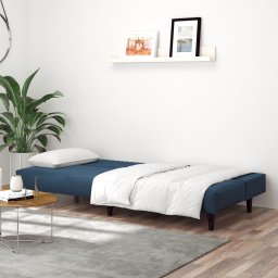 vidaXL Slaapbank 2-zits fluweel blauw