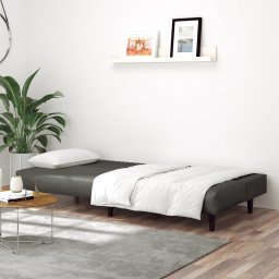 vidaXL Slaapbank 2-zits kunstleer grijs