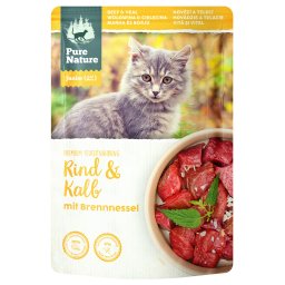 12x 85g Pure Nature Junior Kat Rundvlees & Kalfsvlees Nat Kattenvoer