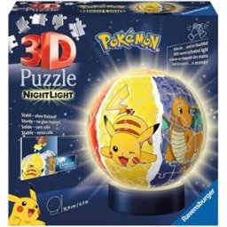 3D Puzzel - Pokemon Bal Nachtlamp (72 stukjes)