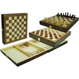 Schaak-Dam-Backgammon Cassette 29x29cm