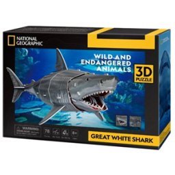 3D Puzzel - National Geographic Witte Haai (72 stukjes)