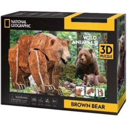 3D Puzzel - National Geographic Bruine Beer (88 stukjes)