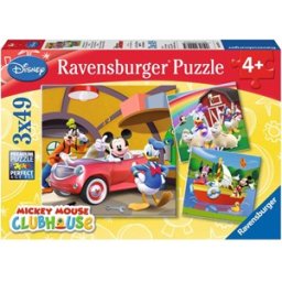 Disney Mickey Mouse Puzzel (3x49 stukjes)