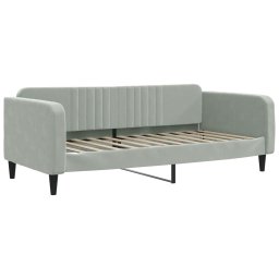 vidaXL Slaapbank met matras 100x200 cm fluweel lichtgrijs