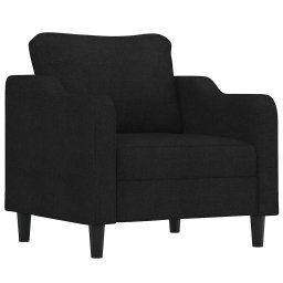 vidaXL 3-delige loungeset met kussens stof zwart