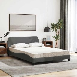 vidaXL Bed met matras "Dover" stof donkergrijs 120x200 cm