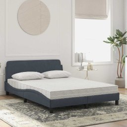 vidaXL Bed met matras "Dover" fluweel donkergrijs 120x200 cm