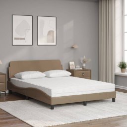 vidaXL Bed met matras "Dover" kunstleer cappuccinokleurig 120x200 cm