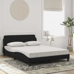 vidaXL Bed met matras "Dover" fluweel zwart 140x200 cm