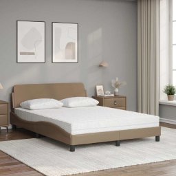 vidaXL Bed met matras "Dover" kunstleer cappuccinokleurig 140x200 cm