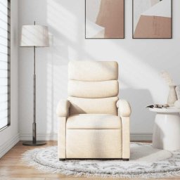 vidaXL Massagestoel verstelbaar stof crèmekleurig