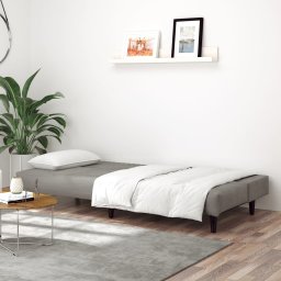 vidaXL Slaapbank 2-zits fluweel lichtgrijs