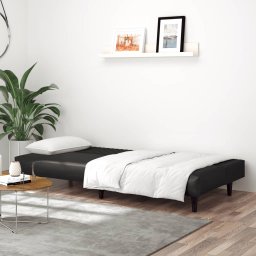 vidaXL Slaapbank 2-zits kunstleer zwart