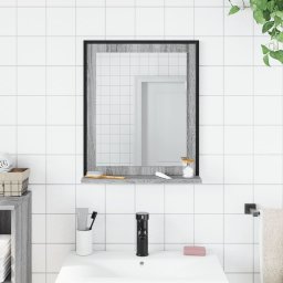 vidaXL Badkamerspiegel met schap 50x12x60 cm hout grijs sonoma eiken