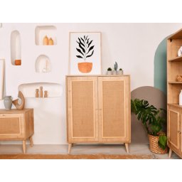 Commode JUTGLA 2 deuren eik