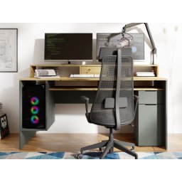 Bureau REXTREME 1 deur 2 lades antraciet/artisan eik