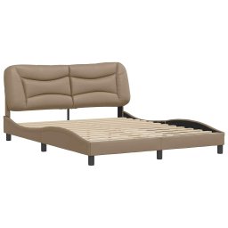 vidaXL Bedframe zonder matras "Hvar" kunstleer cappuccinokleurig 160x200 cm