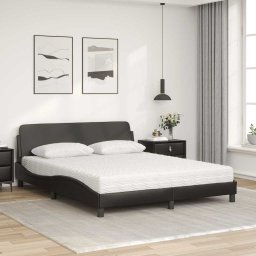 vidaXL Bed met matras "Dover" kunstleer zwart 160x200 cm