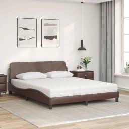 vidaXL Bed met matras "Dover" kunstleer bruin 160x200 cm