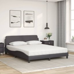 vidaXL Bed met matras "Dover" kunstleer grijs 160x200 cm