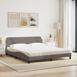 vidaXL Bed met matras "Dover" stof taupe 180x200 cm