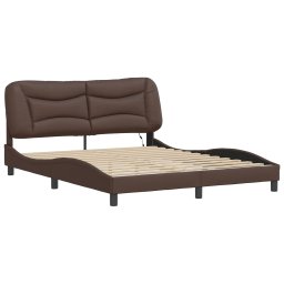 vidaXL Bedframe met LED zonder matras "Hvar" bruin 160x200 cm