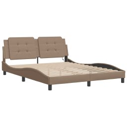 vidaXL Bedframe met LED zonder matras "Zadar" cappuccino 160x200 cm