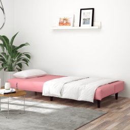 vidaXL Slaapbank 2-zits fluweel roze