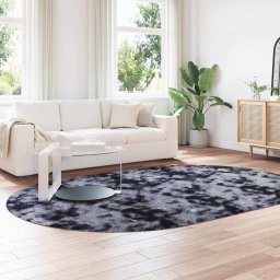 vidaXL Hoogpolig vloerkleed NAVARRA 300x200 cm polyester donkergrijs