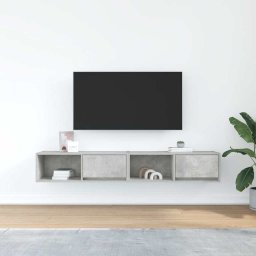 vidaXL Tv-meubels 2 st 80x31x25,5 cm bewerkt hout betongrijs