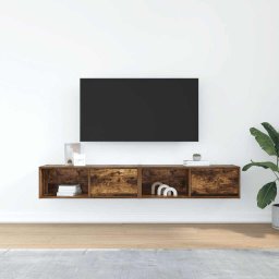 vidaXL Tv-meubelen 2 st 80x31x25,5cm bewerkt hout gerookt eikenkleurig