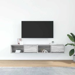 vidaXL Tv-meubelen 2 st 80x31x25,5 cm bewerkt hout grijs sonoma eiken