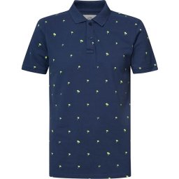 Petrol Industries - Maat L - Heren Palmtree Polo - Blauw