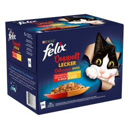 24x85g Vlees Selectie in Gelei Felix Dubbel Zo Lekker Kattenvoer