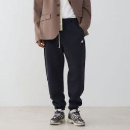 New Balance Pant Jogger Small Logo Zwart/wit Heren xs