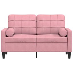 vidaXL Tweezitsbank met sierkussens 120 cm fluweel roze