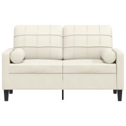 vidaXL Tweezitsbank met sierkussens 120 cm fluweel crèmekleurig