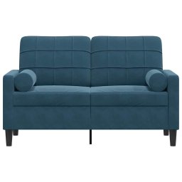 vidaXL Tweezitsbank met sierkussens 120 cm fluweel blauw